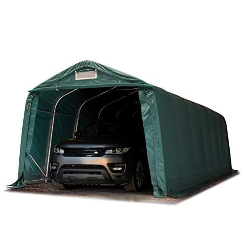 Image of TOOLPORT 3.3x8.4 m Heavy Duty Carport PVC approx. 550 g/m² Tent Portable Garage Storage Shelter 100% waterproof in dark green