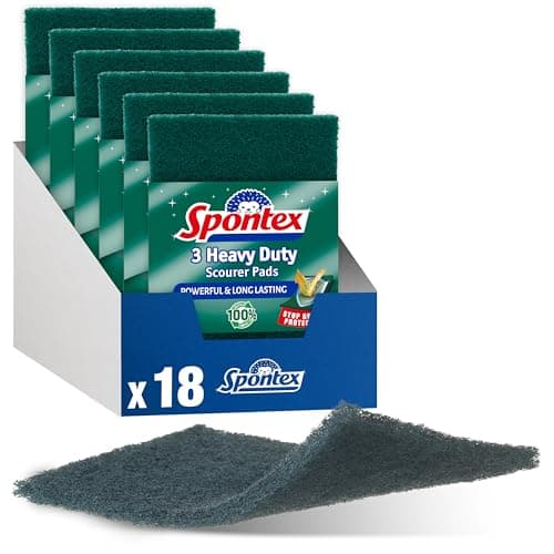 Image of Spontex Heavy Duty Scourer Pads with Stop Grease Value Pack | 18 Count