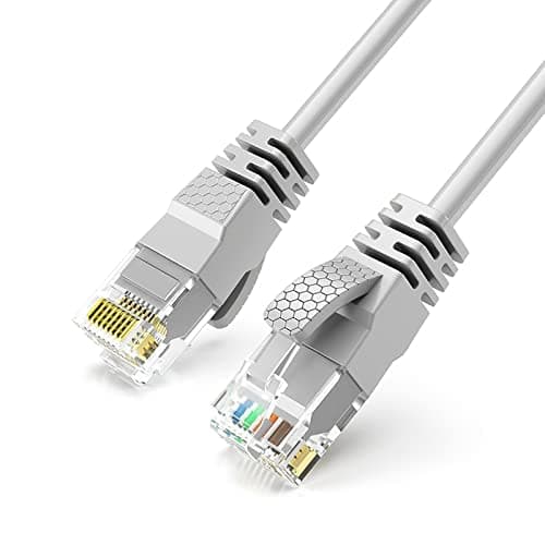 Image of Reulin Ultra-Thin Ethernet Cable High Speed Internet Lan Wire Cat6 Gigabit RJ45 Network Lead Patch Cord (1.0 Metre, Grey)
