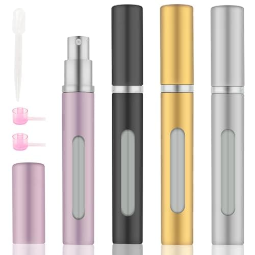 Image of OBSGUMU 4pcs Mini Perfume Travel Bottle, Perfume Atomiser Refillable, 5ML Spray Bottles, Portable for Travel Holiday, Outdoor Activities and Business