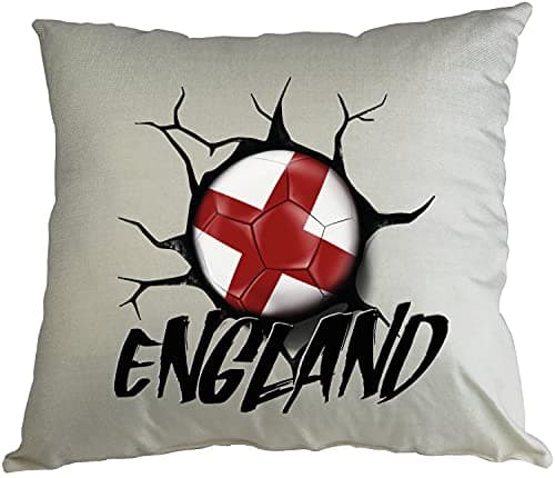Image of Hippowarehouse England football shirt ball cracked Printed Accessory Cushion Cover Optional Infill 41x41cm