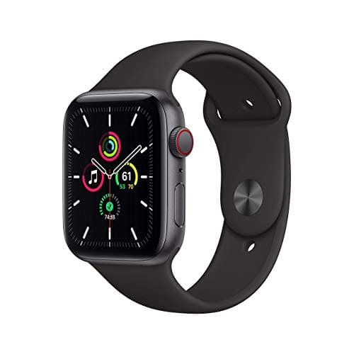 Image of Apple Watch SE 2020 (GPS + Cellular, 44MM) Space Grey Aluminium Case with Black Sport Band (Renewed)