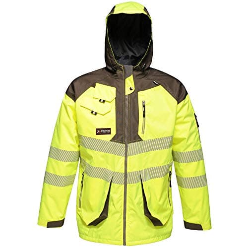 Image of Regatta TRA340LA9PQ Tactical Hi-Vis Parka Jacket, Size Large, Yellow/Grey