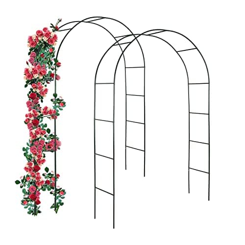 Image of Forever Speed Metal Rose Arch Trellis Steel Frame Garden Arch, Flower Arch,Garden Decoration and Ornament Climber Weatherproof Black (Pack of 2)