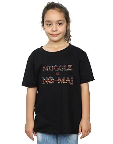 Image of Absolute Cult Fantastic Beasts Girls No Muggle No Maj T-Shirt Black 9-11 Years