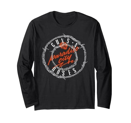 Image of Official Guns N' Roses Paradise Logo Long Sleeve T-Shirt, Adult Unisex, Black, Small