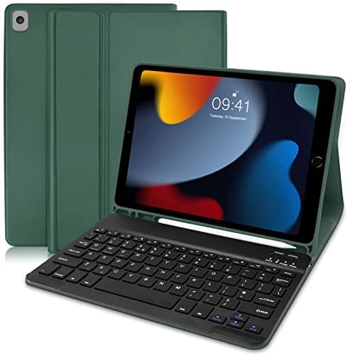 Image of Keyboard Case for iPad 10.2 9th/8th/7th Gen, iPad Air 3, iPad Pro 10.5 - Detachable Wireless Keyboard With Pencil Holder (UK Layout)