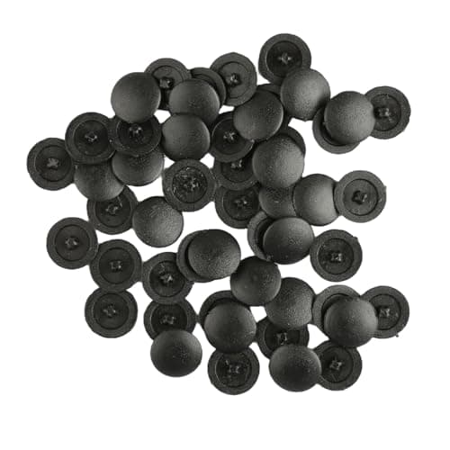 Image of Hopzab 50PCS Black Plastic Cross Head Screw Caps, 12mm, Snap-in Decorative Phillips Screw Covers for Furniture, Wardrobe, Cabinet Shelf, Screw Protection Caps
