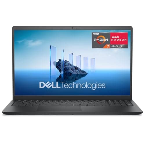 Image of Dell 15 Laptop DC15255 15.6" FHD (1920 x 1080) 120Hz, AMD Ryzen 7 7730U Processor, AMD Radeon Graphics, 16GB DDR4 RAM, 1TB SSD, Windows 11 Home, UK Backlit Keyboard, Carbon Black