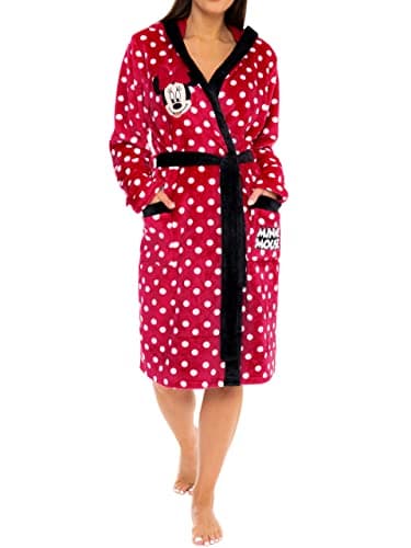 Image of Disney Dressing Gown | Minnie Mouse Ladies Dressing Gowns | Fluffy Women's Robes Red Medium