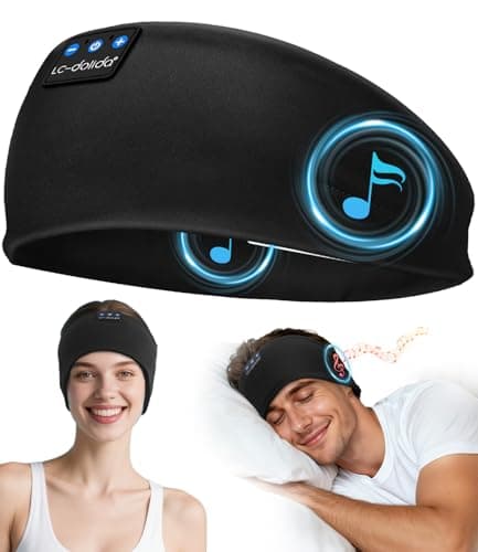 Image of LC-dolida Sleep Headphones Ultra-Soft Bluetooth Headband with 4-Way Stretch & No-Slip Yoga Headband with Music, Wireless Sport Headphones for Running, Gym | 15H Playtime, Hi-Fi Sound
