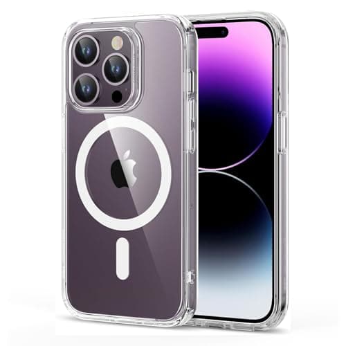 Image of ESR for iPhone 14 Pro Case Magsafe with HaloLock, Shockproof Military-Grade Drop Protection, Scratch-Resistant Back, Cover for iPhone 14 Pro (6.1"), Classic Hybrid Magnetic Case, Clear