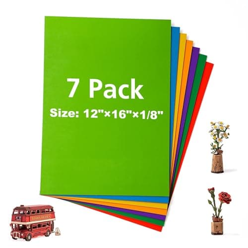 Image of ROBOTIME Rainbow Color Unfinished Plywood Sheets, 7PCS 420x305x3mm, Blank Wood Board for Crafts, DIY Painting, Coasters, Model Making, Home Decoration