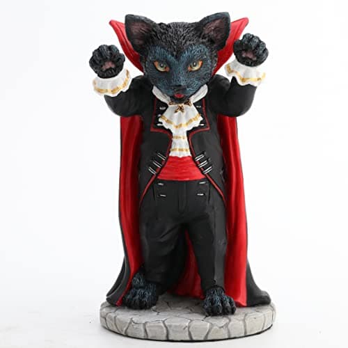 Image of Veronese Design 5" Count Catcula Spooky Nosferatu Vampire Cat Resin Animal Collectible Figurine
