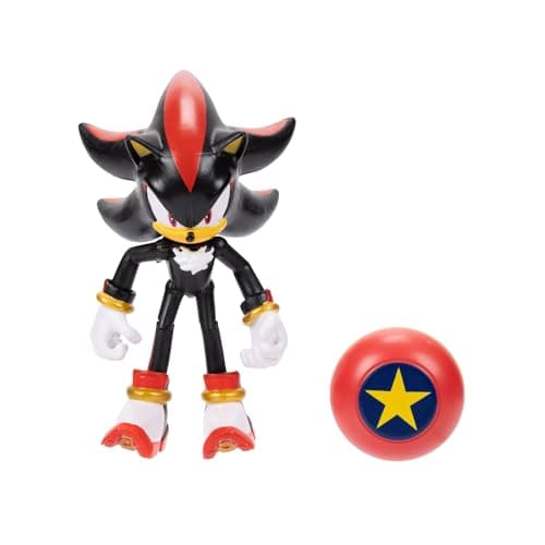Image of Sonic the Hedgehog 4-inch Shadow Action Figure with Star Spring Accessory. Ages 3+ (Officially licensed by Sega)