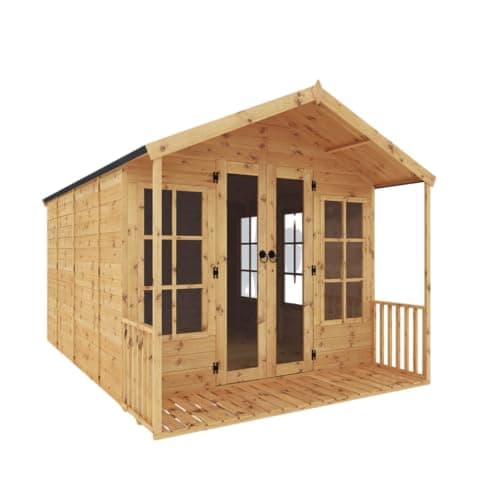 Image of WALTONS 12 x 8 Wessex Summerhouse | Apex Roof | Shiplap Tongue and Groove | Wooden Garden Room Summerhouse | 10 Year Anti Rot Guarantee | 12 x 8 12ft 8ft