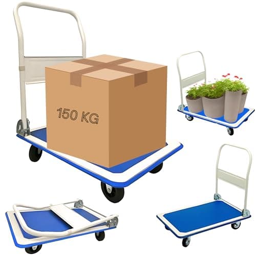 Image of Trendi Heavy Duty Aluminium Folding Sack Trolley - 150KG Hand Truck Barrow with Folding Handle & Wheels for Garden & Pallet Transport - Foldable Design