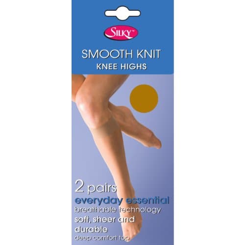 Image of Silky Womens/Ladies Smooth Knit Knee Highs (2 Pairs) (One Size (UK Shoe 3-8)) (Natural Tan)