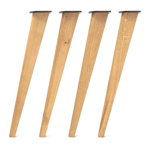Image of [HLC] 4 x Tapered Oak Table Legs – Solid Oak Wood – Precision Crafted for Dining Tables, Desks, and Furniture Projects – Smooth Finish with Free Screws Included, 71cm [Table, Hard Wax Oil]
