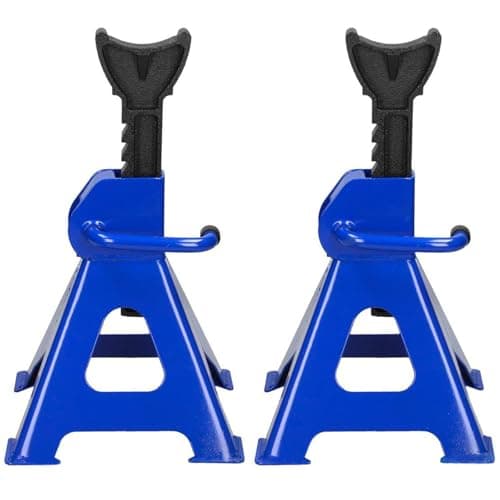 Image of Treasuretool 2Pcs Axle Jack Stand, 3 Ton Adjustable Height, Universal Fit for Car, Van, Light Truck, Heavy Duty Steel, 200 x 195 x 225 mm