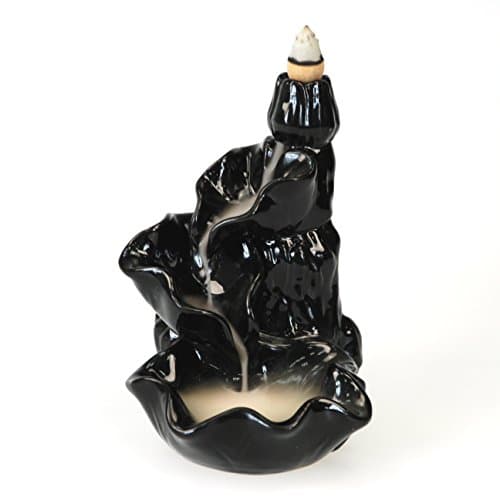Image of CrazyGadget® Ceramic Incense Backflow Back Flow Cone Holders + pack of 20 Incense cones. (Waterfall Tower)