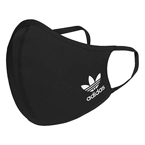 Image of adidas Originals Standard Face Covers 3-Pack, Black/White, X-Small/Small