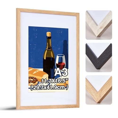 Image of HOUSE DAY A3 Picture Frame, A3 Photo Frame Poster Frame,A3 Frame with a4 Mount, Wall Hanging 29.7x42cm for Family Photos/Diamond Painting/Landscape Photos/Portraits/Certificates,1 Pack