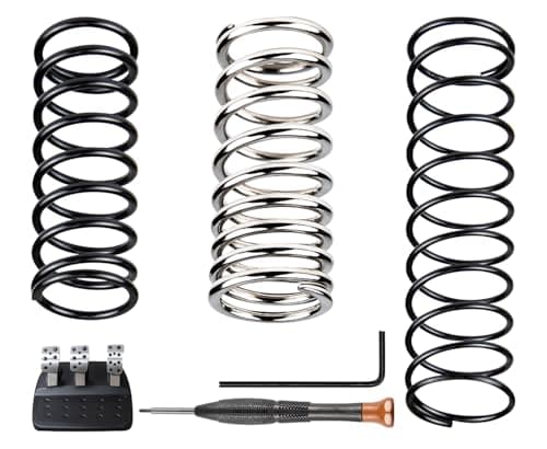 Image of SOULWIT 3Pcs Upgraded Racing Wheel Pedal Return Spring Kit for Logitech G25/G27/G29/G920/G923 - Brake, Gas, Clutch Manganese Steel Springs - 1Silver + 2Black