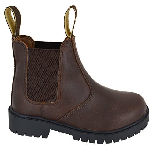Image of sole london Boys Kids Childrens Leather Chelsea Dealer Ankle Pull on Brown Shoes Boots