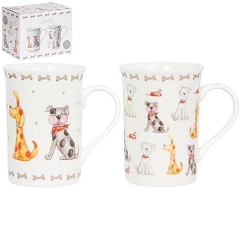 Image of Lesser & Pavey Faithful Friends Dog Mugs Set of 2 | Ceramic Coffee Mugs Set for Home or Work | Premium Design Mugs Set for All Occasions | Lovely Mugs for Tea, Coffee & Hot Drinks