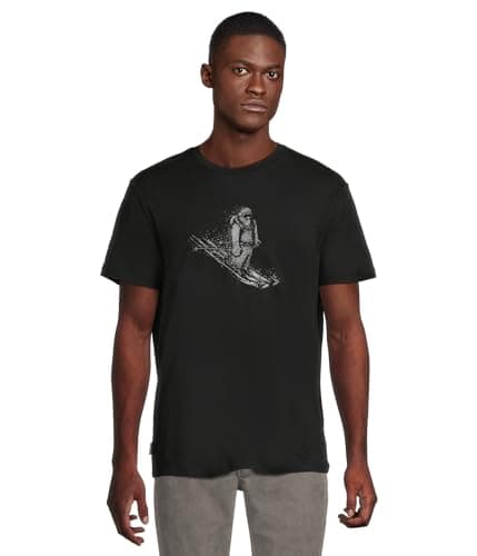 Image of Icebreaker Merino 150 Tech Lite Short Sleeve Tee Skiing Yeti, Black, Large