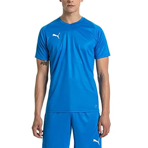 Image of PUMA Men's Liga Jersey Core T-Shirt, Electric Blue Lemonade/White, M