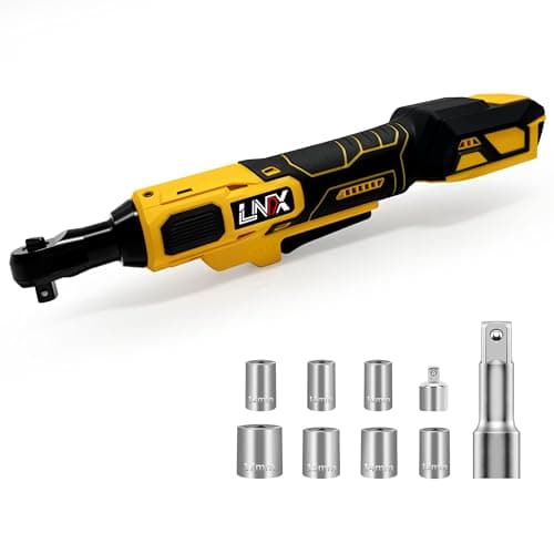 Image of 3/8" Cordless Ratchet Wrench for DEWALT 20V MAX Battery, 45 Ft-lbs(60 N.m) Power Electric Ratchet Tool Kit, Variable Speed Control, 7 Sockets, 1/4" Adapter & 3" Extension Bar(Batteries Not Included)