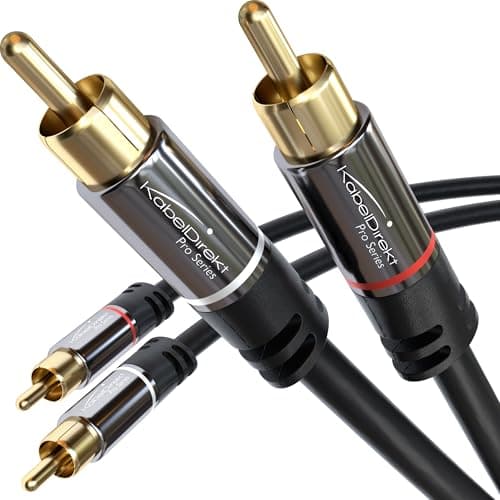 Image of CableDirect – 1m RCA/phono cable, 2 × 2 plugs, stereo audio cable, practically break-proof & flawless sound quality (coaxial cable, subwoofer/amp/HiFi & home cinema/Blu-ray, analogue & digital)
