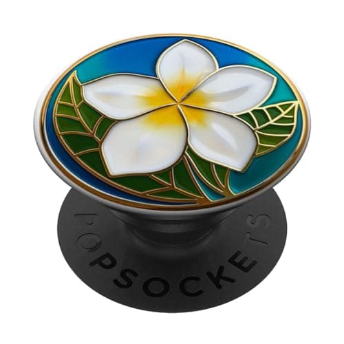 Image of PopSockets Flower Design Art Deco PopGrip - Phone Grip - Black - Compatible with Smooth Plastic Cases