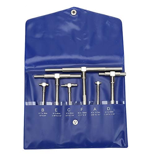 Image of 6 Pcs Telescopic Gauge Set T Bore Hole Precision Adjustable 8-150mm Inner Diameter Micrometer Measuring Tool Kit for Detection