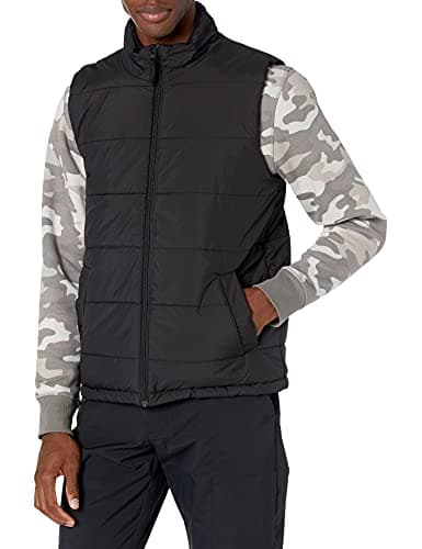 Image of Amazon Essentials Men's Mid-weight Fleece-Lined Insulated Puffer Vest, Black, XL