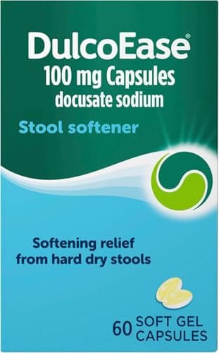 Image of DulcoEase 100 mg Docusate Sodium Capsules - Softening Constipation Relief - Pack of 60 Soft Gel Capsules - Stool Softening Laxative