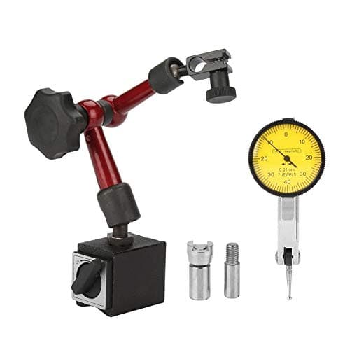 Image of DEWIN Dial Indicator Gauge,Dti Gauge Flexible Strong Magnetic Gauge Stand Base Holder + Lever Dial Test Indicator Gauge