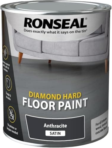 Image of Ronseal Diamond Hard Floor Paint - Satin - Anthracite - 750ml
