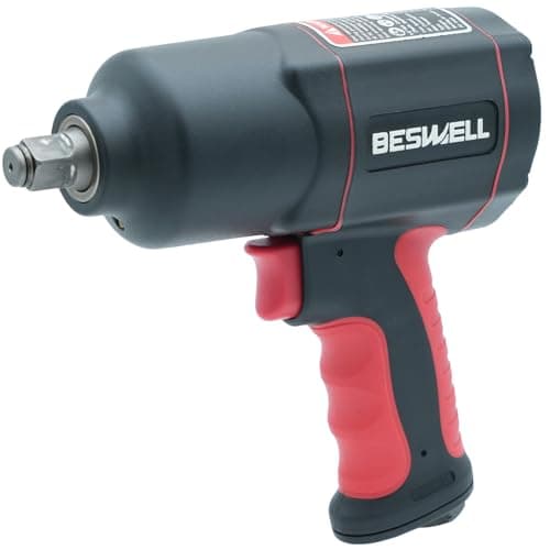 Image of BESWELL 1/2-Inch Air Impact Wrench,1600 N.M Max Torque Pneumatic Tool for Automotive Repair, Heavy Duty Tire Change and Garage Maintenance - BW-112BN