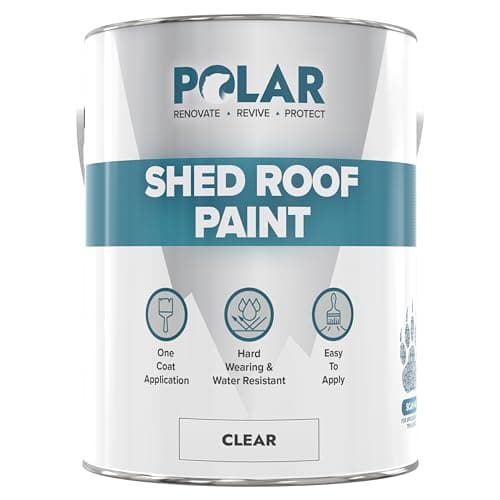 Image of Polar Shed Roof Paint - Clear 2.5 litres | Instant Waterproofing Protection for Felt, Shed & Garage Roofs | Smooth & Decorative Finish | Durable Shed Paint for Exterior Use