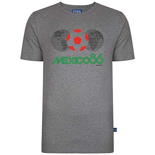 Image of Score Draw FIFA 1986 Logo T-Shirt Grey Small Polyester