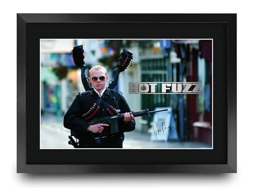 Image of HWC Trading Hot Fuzz Scene 2 Gifts Printed Signed Autograph Picture for Movie Memorabilia Fans - A3 Framed