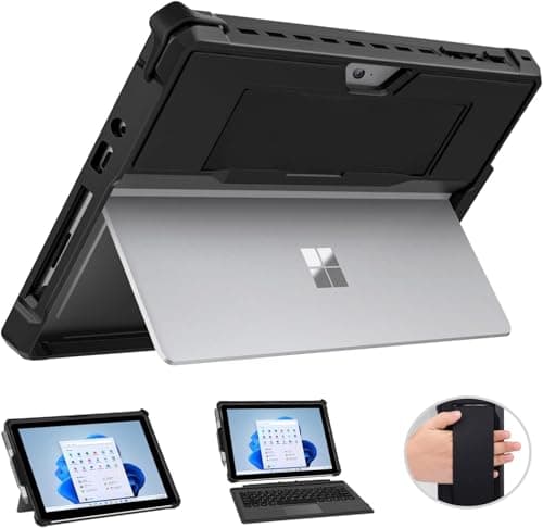 Image of MoKo Case Fit Microsoft Surface Go 4 /Surface Go 3 / Surface Go 2 / Surface Go Case, All-in-One Protective Cover Case with Pen Holder Hand Strap, Compatible with Type Cover Keyboard - Black