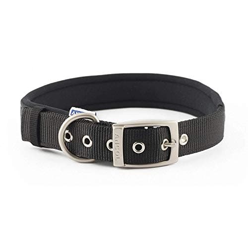 Image of Ancol Heritage Nylon Padded Dog Collar Black Strong Durable Weatherproof Neoprene Air Cushion Comfortable Neckband Pet Puppy Walking Accessory Size XL