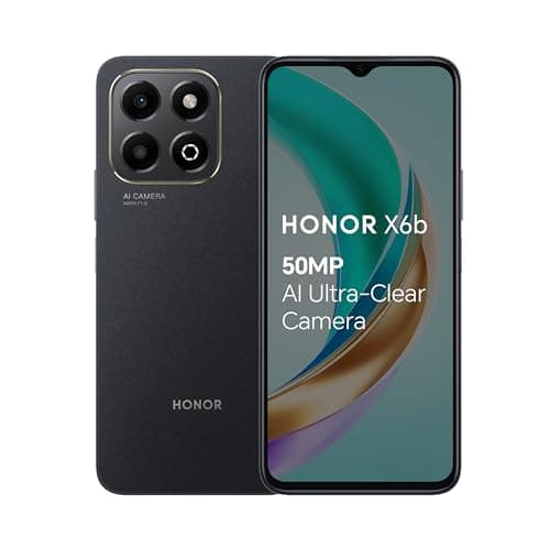 Image of HONOR X6b Mobile Phone Unlocked, 6.56-Inch 90Hz Fullview Display, 4GB+128GB, 5200 mAh Long-lasting Battery, 50MP Triple Camera, Android (2 Year Warranty), Midnight Black