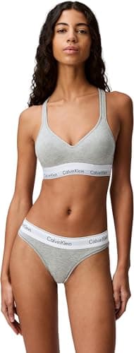 Image of Calvin Klein Women's Thong, Grey (Grey Heather), M