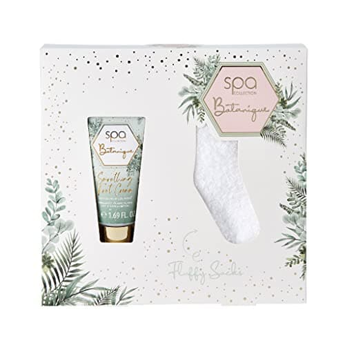 Image of Style & Grace Spa Botanique Fluffy Sock Gift Set Eco Packaging 50ml Foot Cream + 1 Pair Fluffy Socks