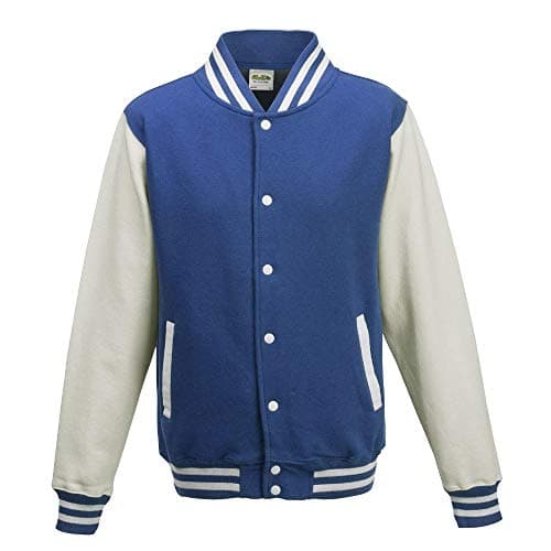 Image of Just Hoods Varsity Jacket Unisex College Jacket, Womens Men Unisex, College Jacke 'Varsity Jacket', royal blue/white, M